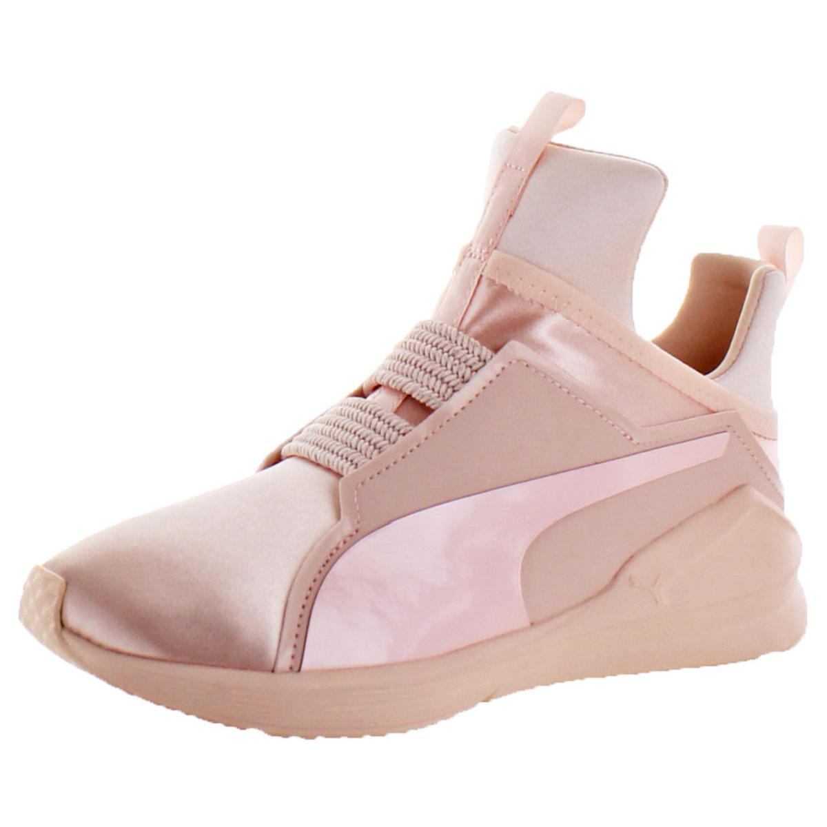 puma pink satin trainers