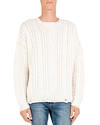 The Kooples Oversize Distressed Wool Blend Sweater In Beige