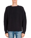 The Kooples Black Cashmere And Wool Cable Knit Jumper