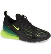 Nike Black & Green Air Max 270 Sneakers In Black/ Volt/ Oil Grey