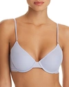 On Gossamer Next To Nothing Micro T-shirt Underwire Bra In Pearl Blue