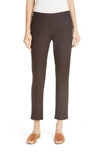 Eileen Fisher Washable Stretch Crepe Slim Ankle Pants In Clove