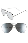 Quay X Desi Perkins High Key 62mm Aviator Sunglasses - Silver/ Silver In Silver/ Silver