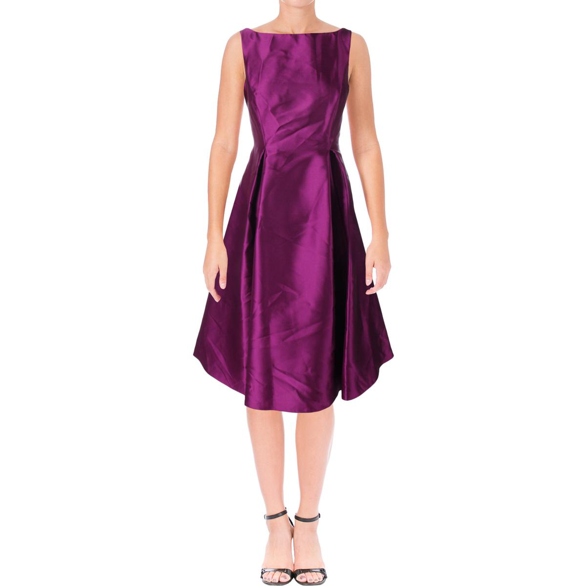 sleeveless mikado fit & flare midi dress