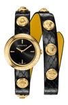 VERSACE MEDUSA STUD ICON LEATHER STRAP WATCH, 28MM,VERF00318