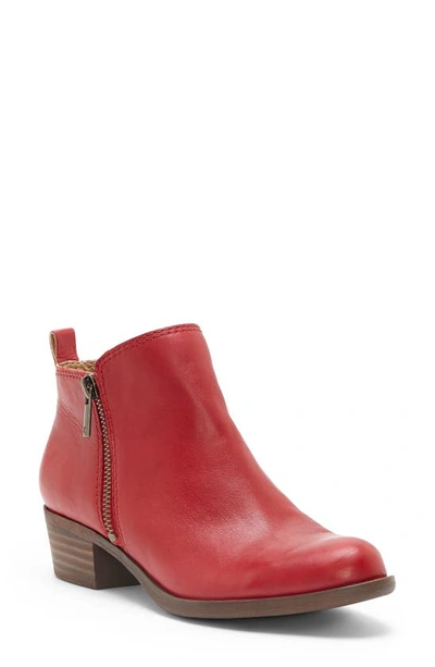 Lucky Brand Women's Basel Leather Booties Women's Shoes In Garnet