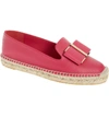 FERRAGAMO SANNIO BOW ESPADRILLE FLAT,0716353