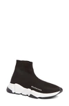 Balenciaga Speed Knit Sneaker In Black