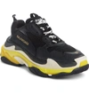 Balenciaga Triple S Logo-embroidered Leather, Nubuck And Mesh Sneakers In Black