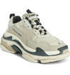 Balenciaga Mesh & Leather Trainer Sneakers In Beige/ Black