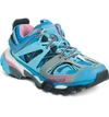 Balenciaga Blue And Pink Track Caged Multi-texture Sneakers In Blue/ Pink
