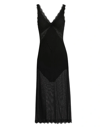 Night Night By Simkhai Sheer Lace Dress In Black