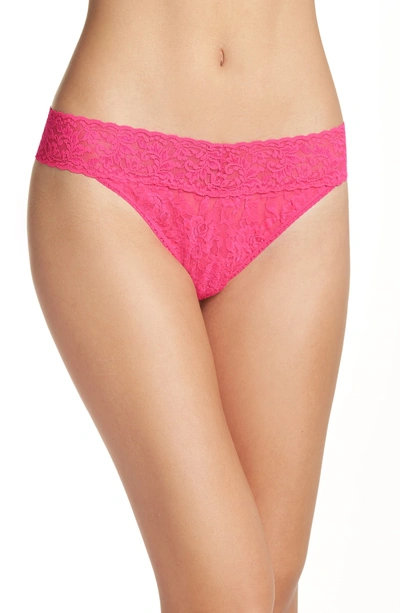 Hanky Panky Signature Original Stretch-lace Thong In Flmbynt Pk