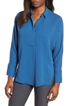 Nic And Zoe Nic+zoe Flowing Ease Collared Top In Mineral