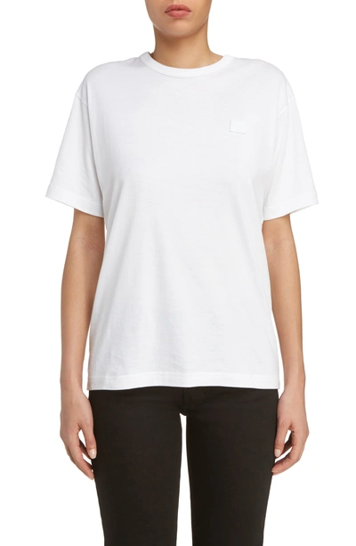 Acne Studios Cylea Cropped Embossed Cotton-jersey T-shirt In Optic White
