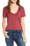 Splendid Deep U-neck Tee In Ruby