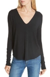 Rag & Bone Hudson Signature Jersey V-neck Tee In Black