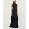 Stella Mccartney Halter Open-back A-line Stretch-cady Evening Gown In Black
