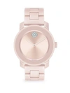 MOVADO BOLD Pink Ceramic Swiss Quartz Bracelet Watch