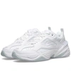 Nike M2k Tekno Tonal White Leather Sneakers In White