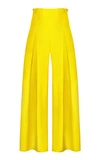 ABADIA PLEATED SILK TAFFETA WIDE-LEG trousers,713390