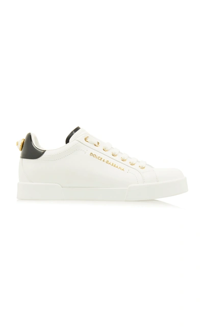 Dolce & Gabbana Dolce&gabbana White And Gold Low Sneakers