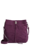 REBECCA MINKOFF DARREN DEERSKIN LEATHER SHOULDER BAG - PURPLE,HS18TDND28