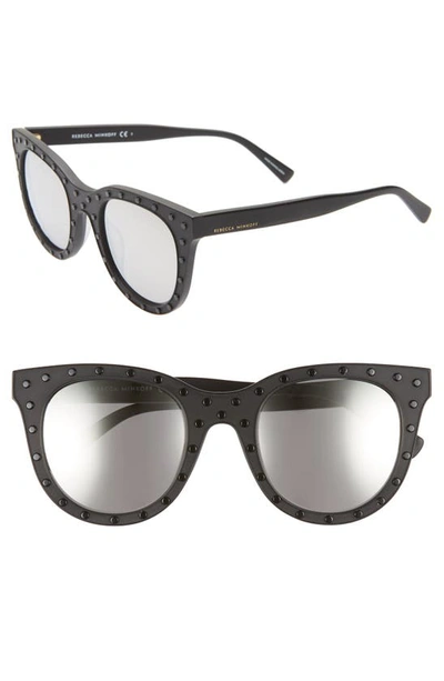Rebecca Minkoff Cyndi2 50mm Studded Sunglasses In Matte Black