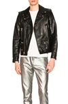 Saint Laurent Cocktail Print Biker Jacket In Black
