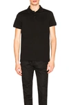 Saint Laurent Embroidered-logo Polo Shirt In Black