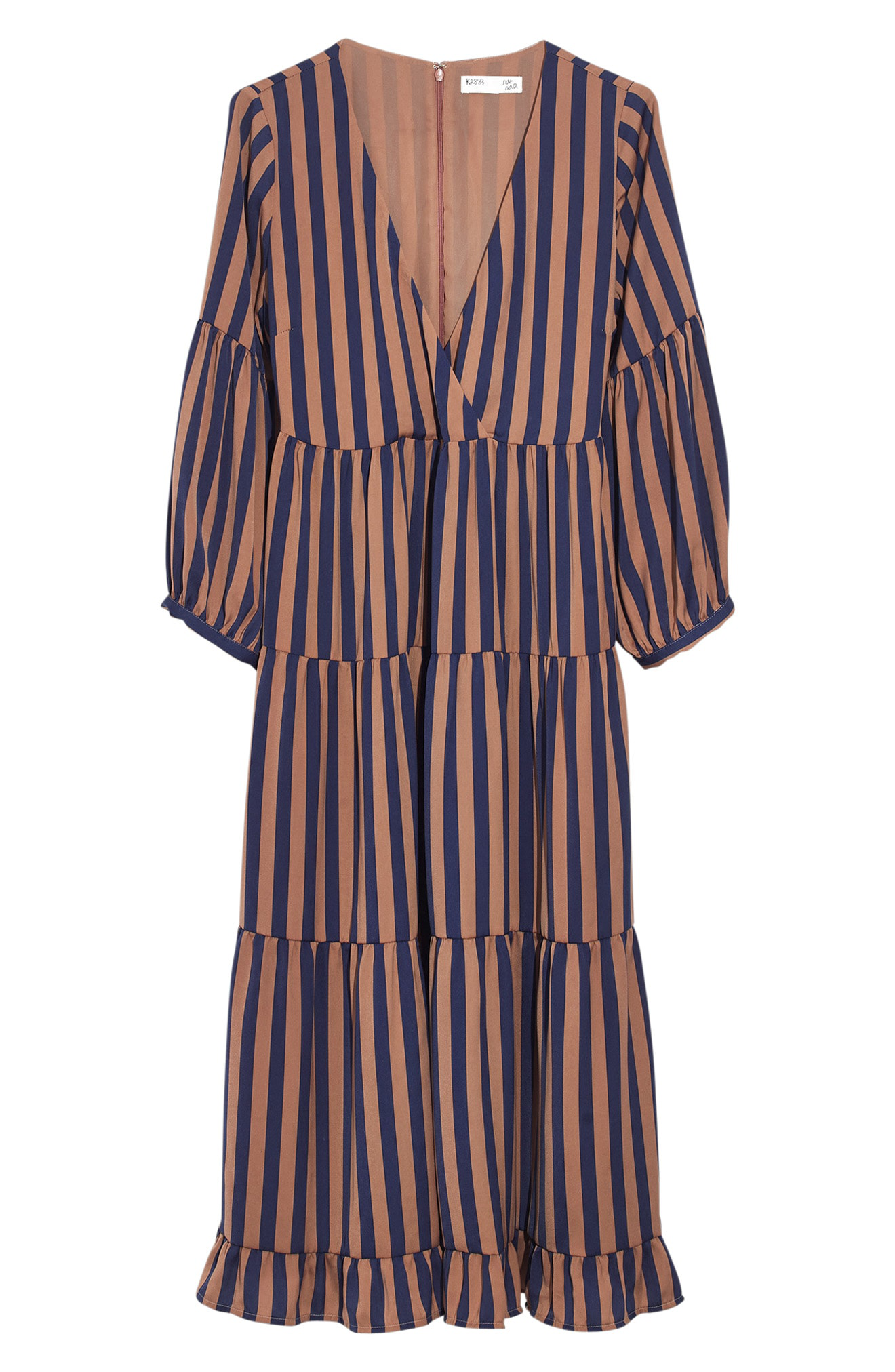 madewell striped satin midi dress