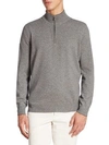 Brunello Cucinelli Cashmere Half-zip Sweater In Grey