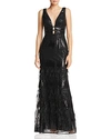 AVERY G PLUNGING EMBELLISHED GOWN,2094XBL