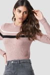 LUISA LION X NA-KD Striped Sweater Pink