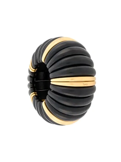 Saint Laurent Chunky Wooden Bracelet - 黑色 In Black