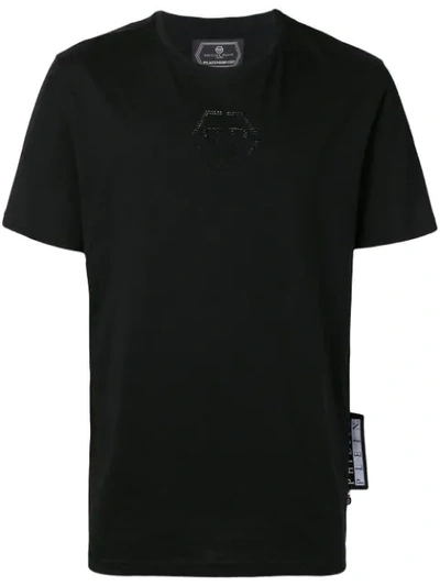 Philipp Plein Embellished Logo T-shirt In Black