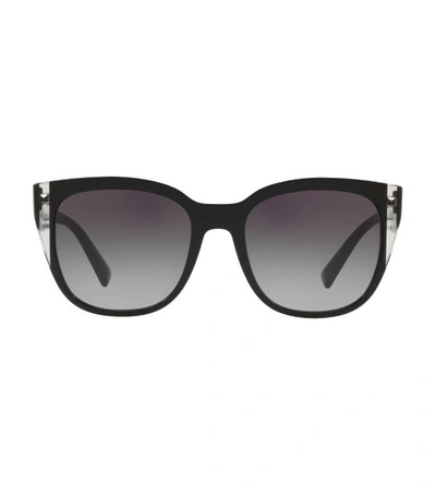 Valentino Colourblock Acetate Square Sunglasses In Gradient Grey