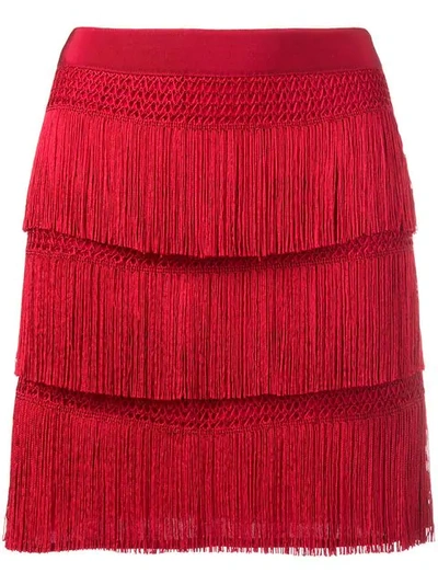 Alberta Ferretti Fringe Skirt - 红色 In Red
