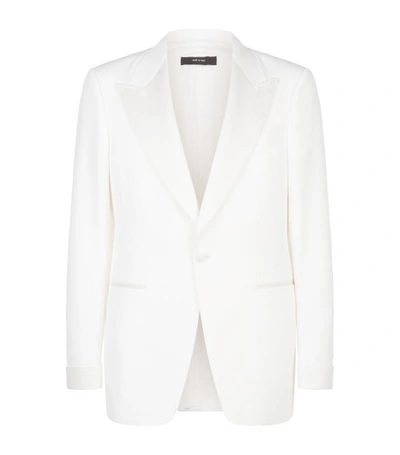 Tom Ford Shelton Single-breasted Wool Blazer In White