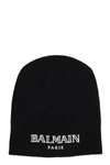 BALMAIN BLACK WOOL HAT,10763110