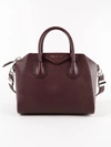 Givenchy Small Antigona Bag In Merlot Textured-leather In Aubergine