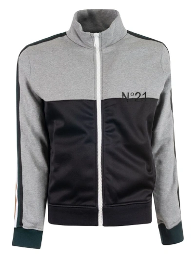 N°21 Zipped Jacket In Grey Melange