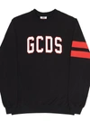 Gcds Logo Patches Cotton Sweatshirt In Black