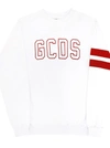 Gcds Logo Patches Cotton Sweatshirt In White