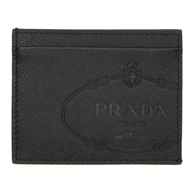 Prada Logo-debossed Saffiano-leather Cardholder In F0002