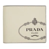 PRADA Off-White Logo Print Wallet