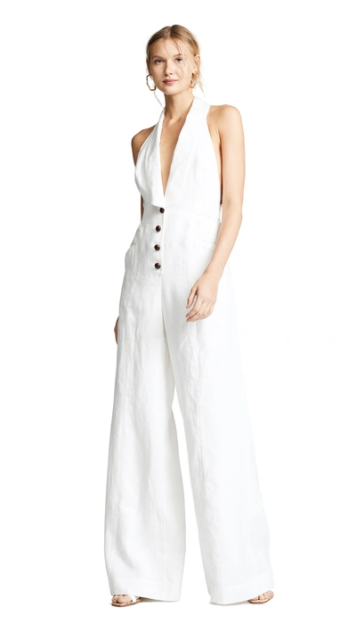 Zimmermann Corsage Tailored Jumpsuit In Ivory