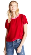 NATION LTD Marie Velvet Boxy Crop Top