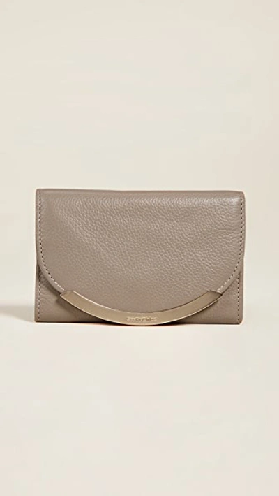 See By Chloé See By Chloe Leather Continental Wallet In Motty Grey