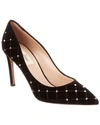 VALENTINO GARAVANI ROCKSTUD VELVET QUILTED PUMP,8054304972817